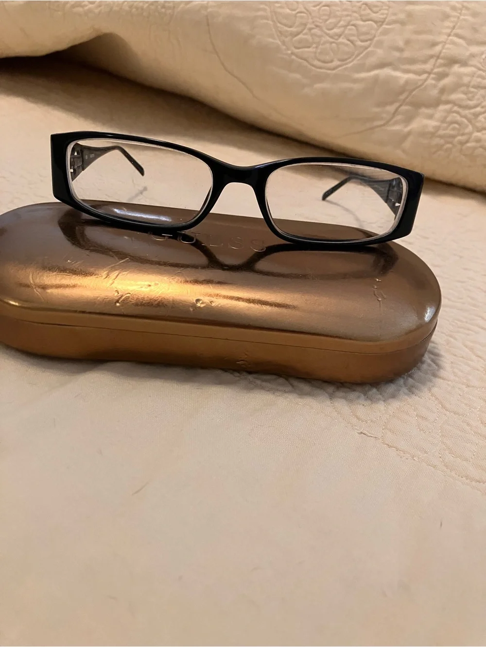 GUESS Vintage Black Rectangular Women’s Eyeglass Frames